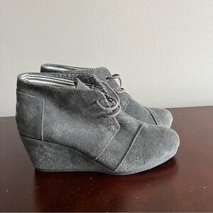 Toms Gray Suede Wedge Shoes